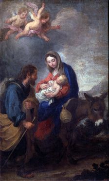 The Flight into Egypt 17th century. Artist: Bartolomé Esteban Murillo