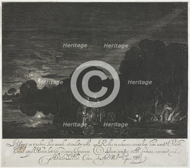 The Flight into Egypt (Night). Creator: Hendrik Goudt (Dutch, 1585-1630).