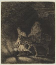 The Flight into Egypt: a Night Piece, 1651. Creator: Rembrandt Harmensz van Rijn