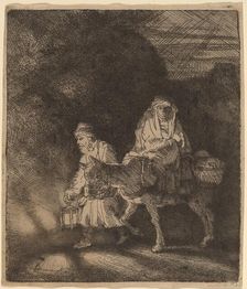 The Flight into Egypt: a Night Piece, 1651. Creator: Rembrandt Harmensz van Rijn
