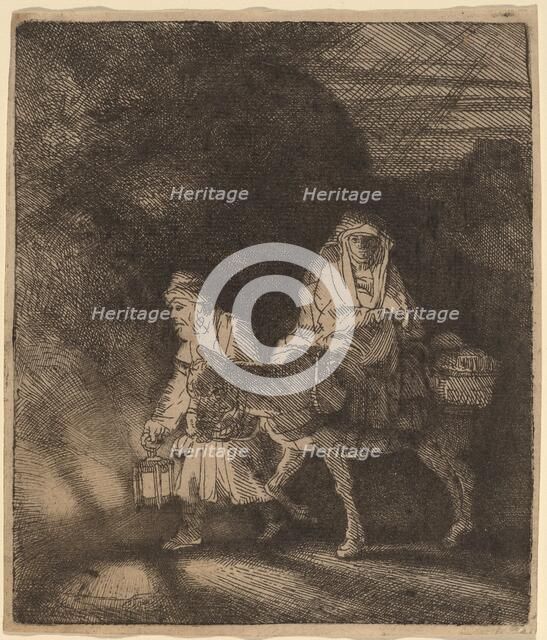 The Flight into Egypt: a Night Piece, 1651. Creator: Rembrandt Harmensz van Rijn.