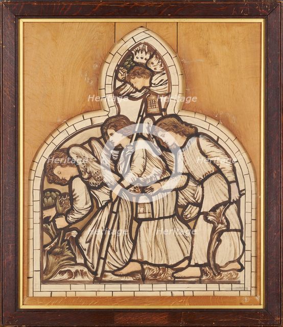 The Flight into Egypt - Angels leading the Way, 1862. Creator: Sir Edward Coley Burne-Jones.