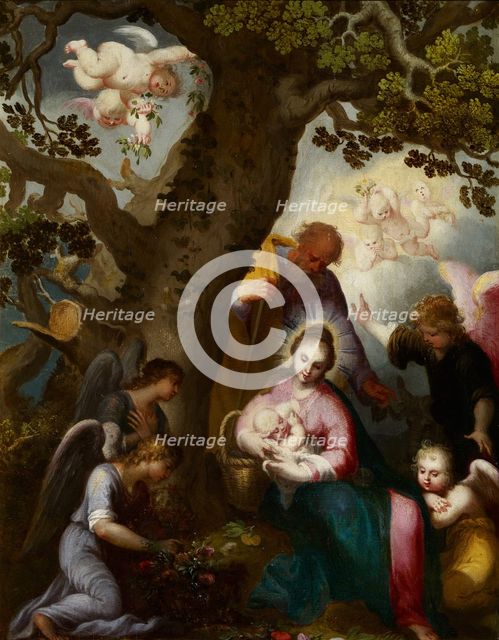 The Flight into Egypt. Artist: Bloemaert, Abraham (1566-1651)