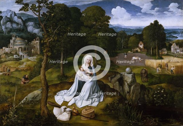 The Flight into Egypt. Artist: Patinir, Joachim (ca. 1480-1524)