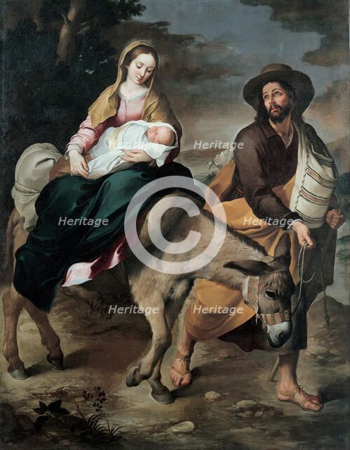 The Flight into Egypt, Between 1645 and 1649. Artist: Murillo, Bartolomé Estebàn (1617-1682)