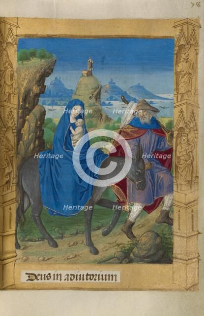 The Flight into Egypt; Book of Hours, 1478. Creator: Master of Guillaume Lambert.