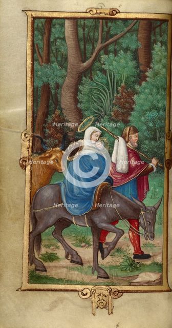 The Flight into Egypt; Book of Hours, 1544. Creator: Unknown.