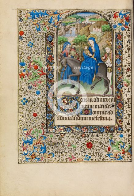 The Flight into Egypt; Book of Hours, about 1440-1450. Creator: Workshop of the Bedford Master.