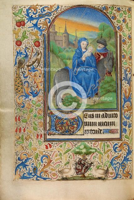 The Flight into Egypt; Book of Hours, about 1466-1470. Creator: Master of Jacques of Luxembourg.