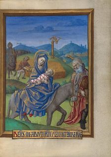 The Flight into Egypt; Book of Hours, about 1480-1490. Creator: Georges Trubert