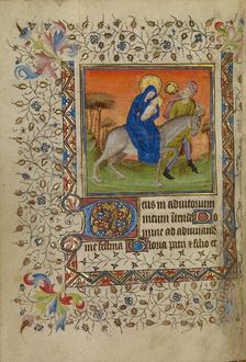 The Flight into Egypt; Book of Hours, about 1400-1410. Creator: Unknown