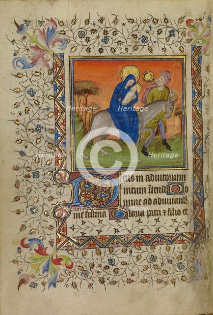 The Flight into Egypt; Book of Hours, about 1400-1410. Creator: Unknown.