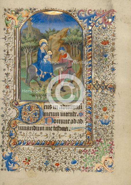 The Flight into Egypt; Book of Hours, about 1420-1430. Creator: Master of the Harvard Hannibal.