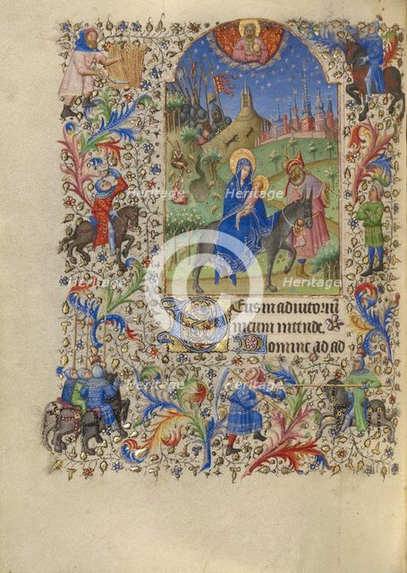 The Flight into Egypt; Book of Hours, about 1420. Creator: Spitz Master.