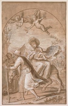 The Flight into Egypt, c. 1590. Creator: Gregorio Pagani (Italian, 1558-1605)