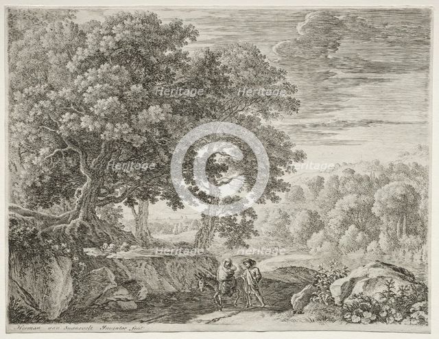 The Flight into Egypt. Creator: Herman van Swanevelt (Dutch, c. 1600-1655).