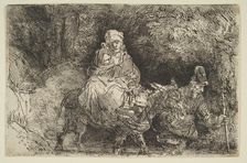 The Flight into Egypt: Crossing a Brook, 1654. Creator: Rembrandt Harmensz van Rijn