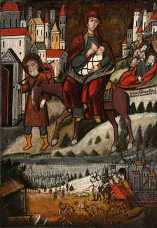 The Flight into Egypt early 17th century. Creator: Russian icon