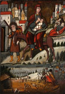 The Flight into Egypt early 17th century. Creator: Russian icon