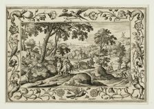 The Flight into Egypt, from Landscapes with Old and New Testament Scenes and Hunting Scenes, 1584. Creator: Adriaen Collaert