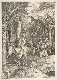 The Flight into Egypt, from The Life of the Virgin, from the Latin Edition, 1511. Creator: Albrecht Durer