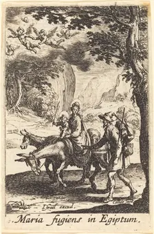The Flight into Egypt, in or after 1630. Creator: Jacques Callot