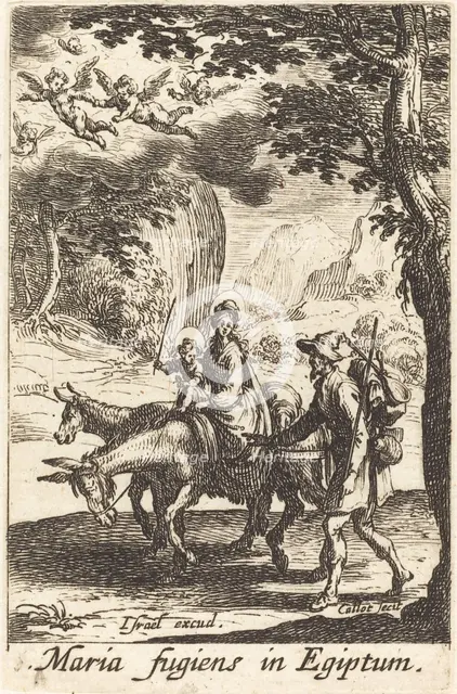 The Flight into Egypt, in or after 1630. Creator: Jacques Callot.