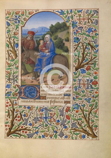 The Flight into Egypt; Katherine Hours, about 1480-1485. Creator: Jean Bourdichon.