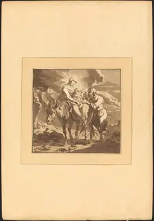 The Flight into Egypt, published 1782. Creator: Johann Gottlieb Prestel