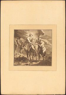 The Flight into Egypt, published 1782. Creator: Johann Gottlieb Prestel