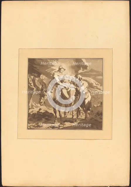 The Flight into Egypt, published 1782. Creator: Johann Gottlieb Prestel.