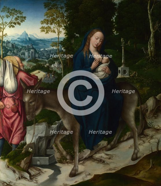 The Flight into Egypt. Panel from an Altarpiece, ca 1515. Artist: Master of 1518, (Workshop)  
