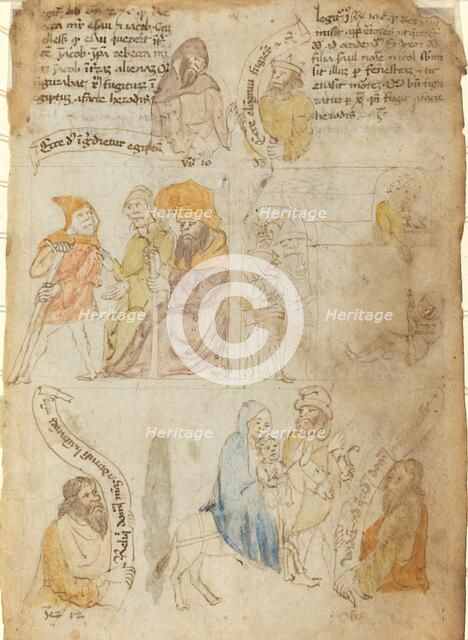 The Flight into Egypt [recto], early 15th century. Creator: Unknown.