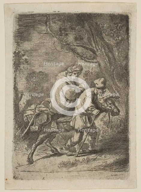 The Flight into Egypt: Small Plate.n.d. Creator: Claude Henri Watelet.