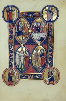 The Flight into Egypt: The Baptism of Christ: The Supper at Bethany..., about 1250-1260. Creator: Unknown