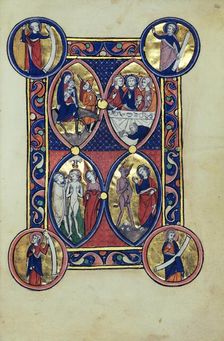 The Flight into Egypt: The Baptism of Christ: The Supper at Bethany..., about 1250-1260. Creator: Unknown