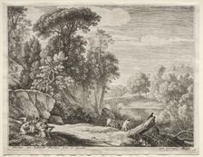 The Flight into Egypt: The Donkey Led to the River. Creator: Herman van Swanevelt (Dutch, c. 1600-1655)
