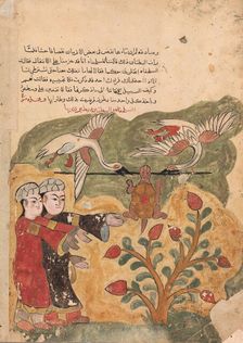 The Flight of the Tortoise, Folio from a Kalila wa Dimna, 18th century. Creator: Unknown