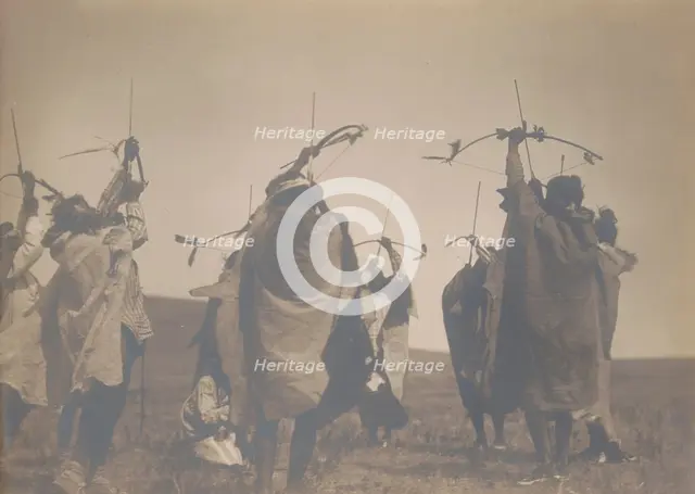 The flight of arrows, c1908. Creator: Edward Sheriff Curtis.