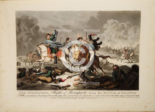 The Flight of Bonaparte from the Battle of Krasnoi, 1814. Artist: Wright, John Massey (1777-1866)