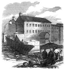 The Flood at Sheffield: remains of Ball-Street Bridge, 1864. Creator: Unknown