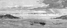 The Flood in the Fens: the breach in the bank, three miles and a half above the sluice, 1862. Creator: Unknown