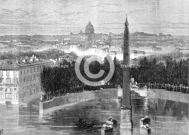 The floods at Rome: the Piazza del Popolo, 1871. Creator: RCH.