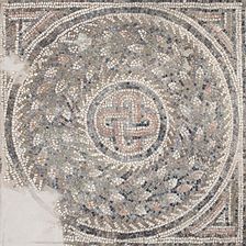 The floor mosaic of the synagogue at Bova Marina, 4th century. Creator: Classical Antiquities