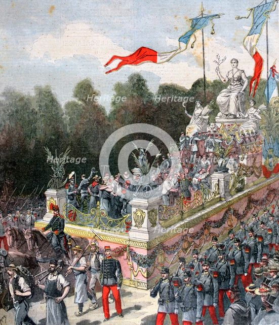 The float of harmony and peace, national fate, 22 September, France, 1892. Artist: Henri Meyer