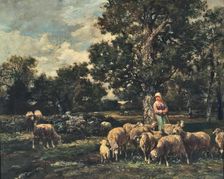 The Flock, c1840-1940. Creator: Charles Emile Jacque