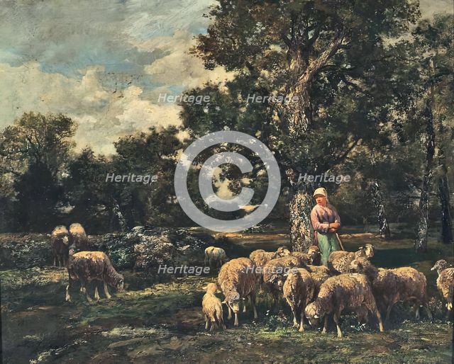 The Flock, c1840-1940. Creator: Charles Emile Jacque.