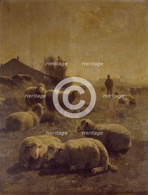 The Flock, late 19th-early 20th century. Creator: Cornelis Van Leemputten.