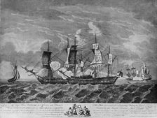 The Flora and the Nymphe' c1781. Artist: Robert Dodd