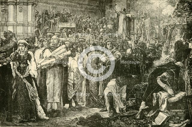 'The Florentines Renouncing The Vanities By Order of Savonarola', 1890.   Creator: Unknown.